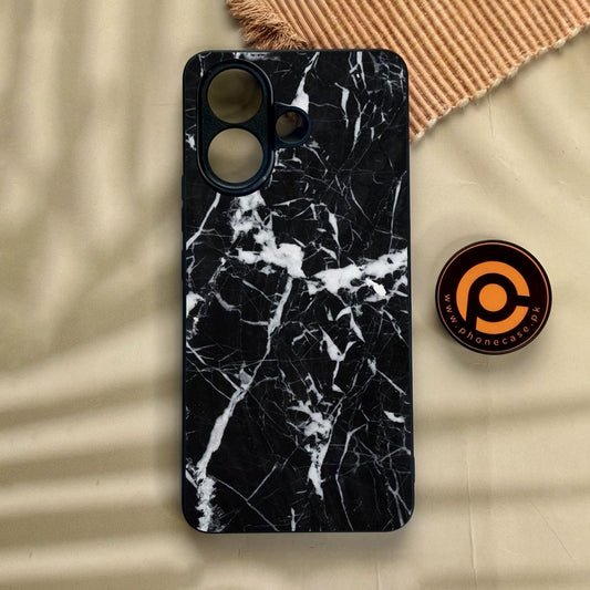 Vivo V60 Lite  - Black Marble Design 6 - Premium Metal Printed Soft Bumper Shock Proof Case