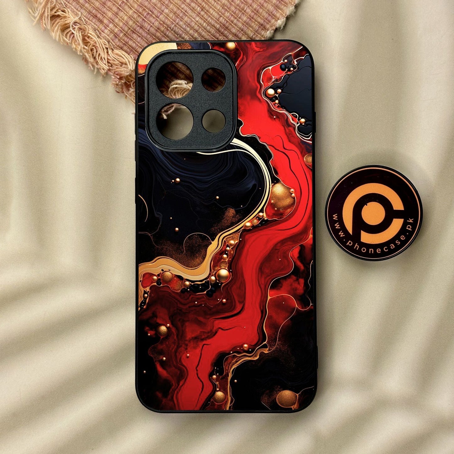 OnePlus 13s - Red Gold Marble - Premium Metal Printed Soft Bumper Shock Proof Case