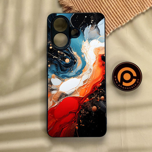 Vivo V60 Lite  - Liquid Design 9 - Premium Metal Printed Soft Bumper Shock Proof Case