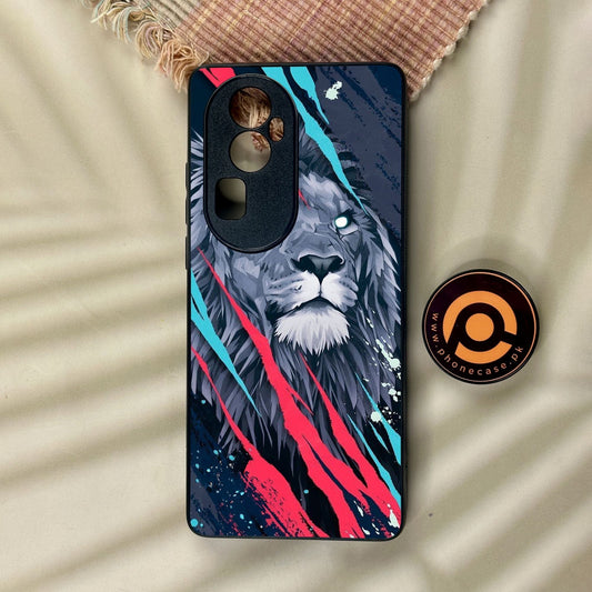 Oppo Reno 10 Pro Plus - Abstract Animated Lion - Premium Metal Printed Soft Bumper Shock Proof Case