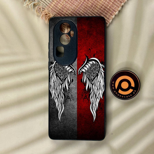 Oppo Reno 10 Pro Plus - Angel Wings Design 2 - Premium Metal Printed Soft Bumper Shock Proof Case