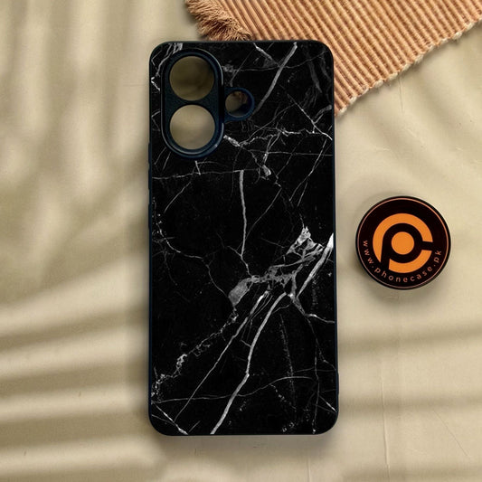 Vivo V60 Lite  - Black Marble Design 2 - Premium Metal Printed Soft Bumper Shock Proof Case