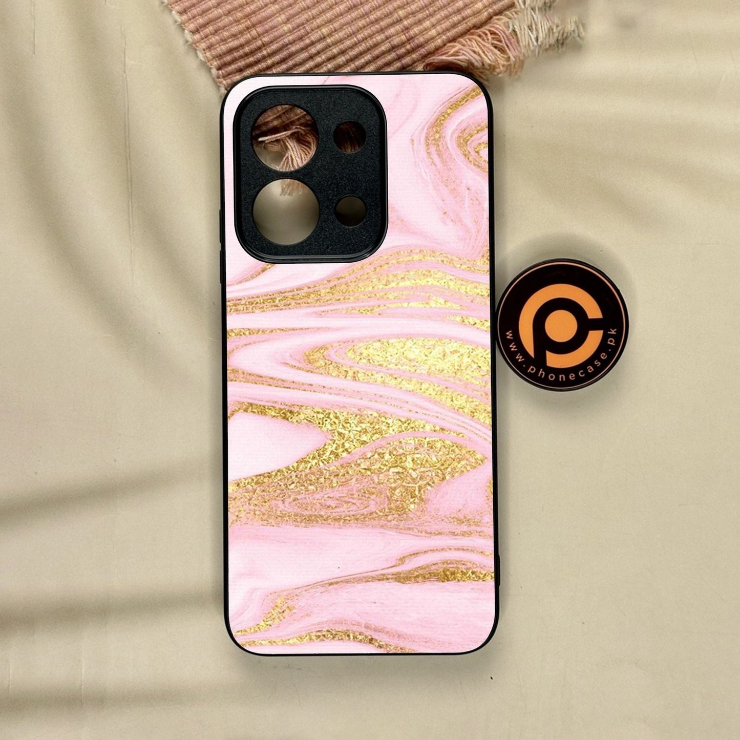 Xiaomi Redmi 15C - Pink Design 10 - Premium Metal Printed Soft Bumper Shock Proof Case