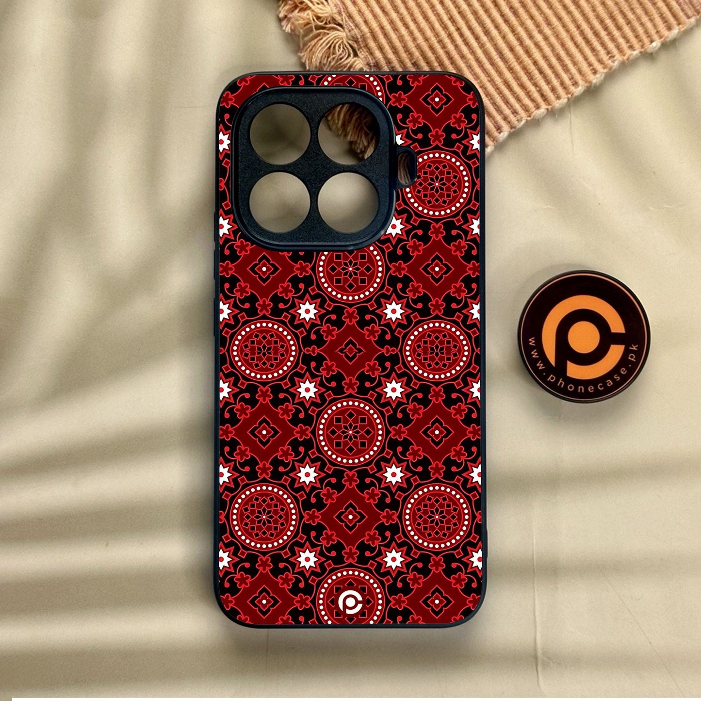 Xiaomi 15T Pro - Ajrak Design 6 - Premium Metal Printed Soft Bumper Shock Proof Case