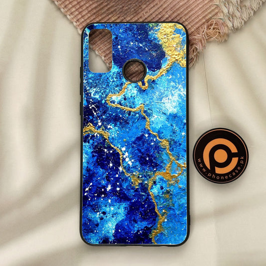 Honor 9X Lite - Blue 2.0 Design 4 - Premium Metal Printed Soft Bumper Shock Proof Case