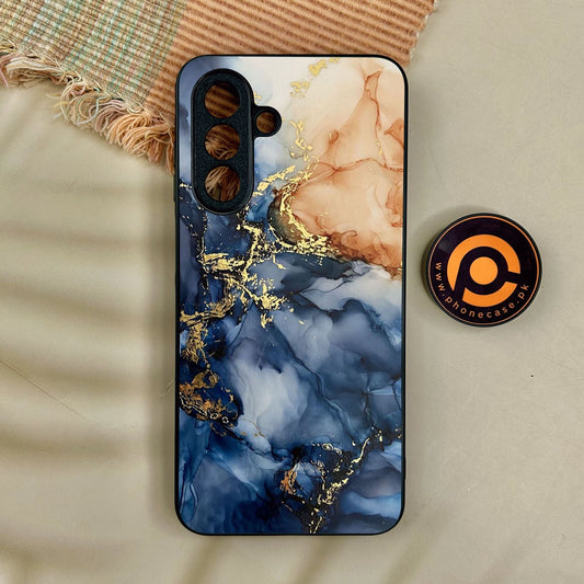 Samsung Galaxy A17 - Blue Marble Design 9 - Premium Metal Printed Soft Bumper Shock Proof Case