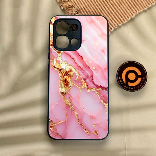 Oppo A6 Pro - Pink Marble 2.0 Design 6 - Premium Metal Printed Soft Bumper Shock Proof Case