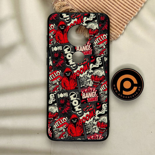 Motorola Moto G7 - Boom Red - Premium Metal Printed Soft Bumper Shock Proof Case