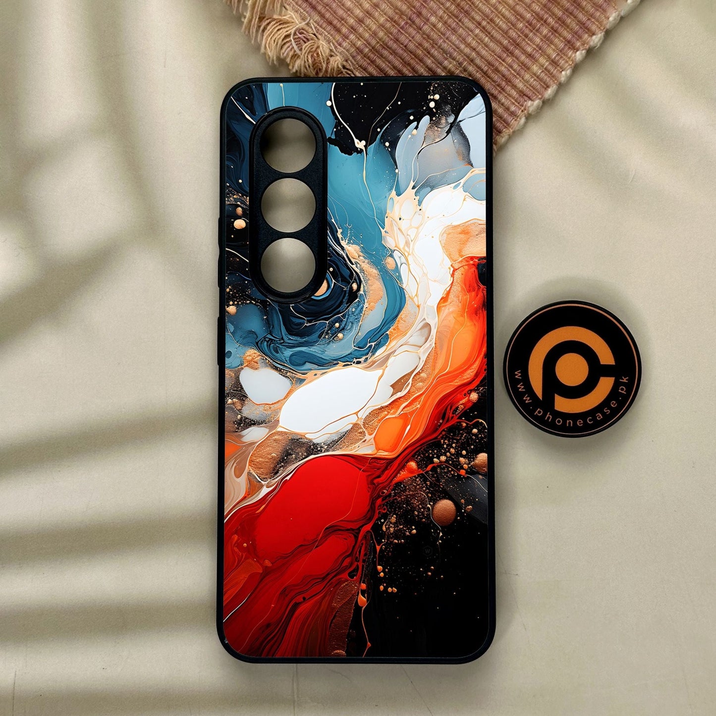 Itel S25 - Liquid Design 9 - Premium Metal Printed Soft Bumper Shock Proof Case