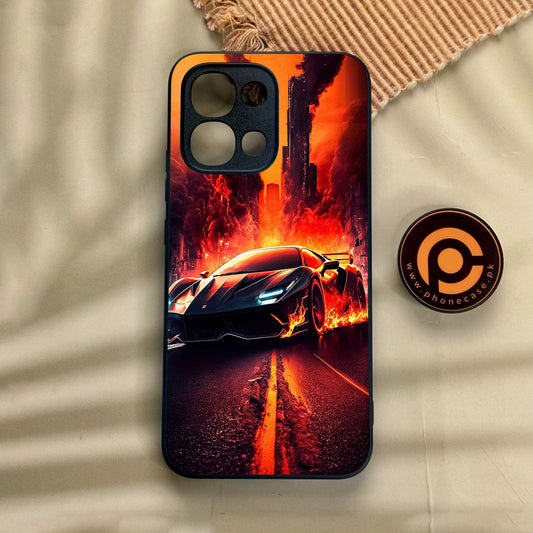 Oppo A6 Pro - Racing Design 1 - Premium Metal Printed Soft Bumper Shock Proof Case