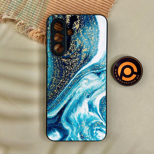 Samsung Galaxy A17 - Blue Marble Design 5 - Premium Metal Printed Soft Bumper Shock Proof Case