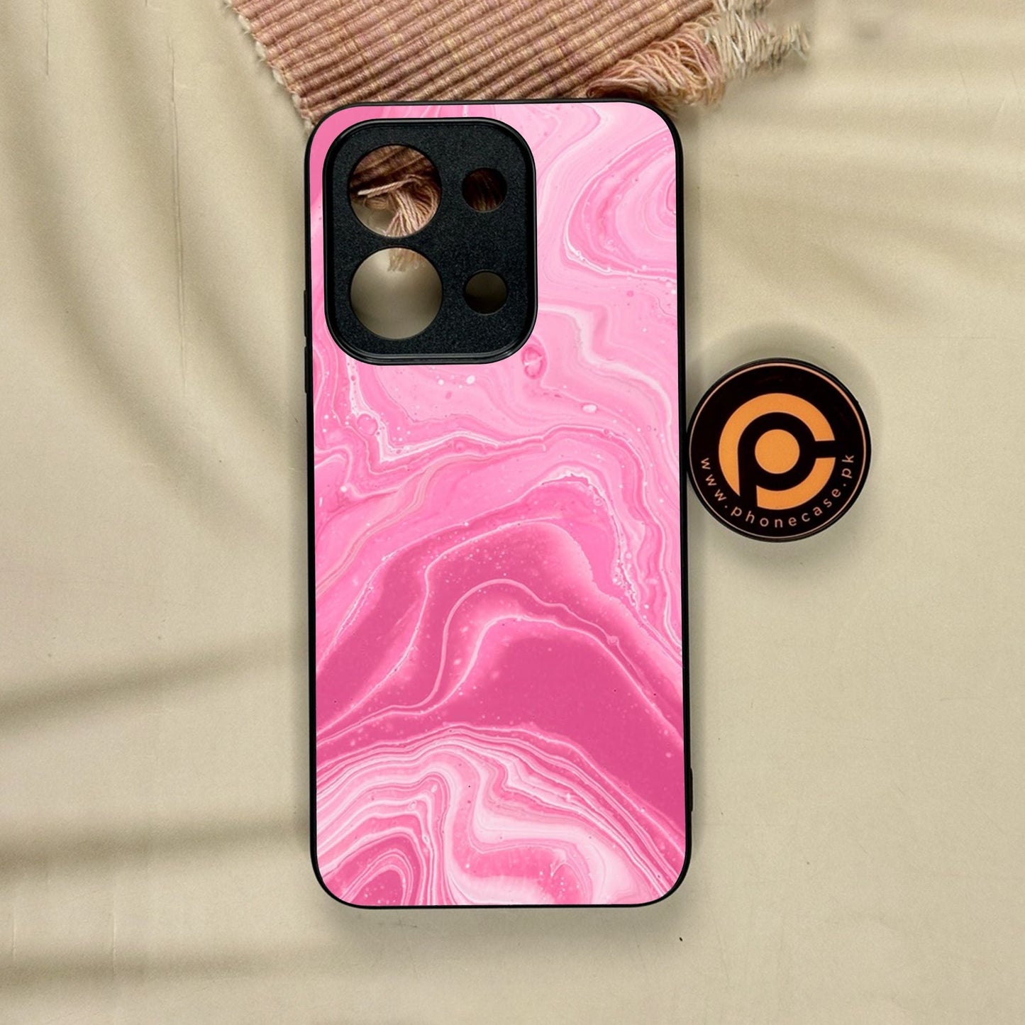 Xiaomi Redmi 15C - Pink Design 3 - Premium Metal Printed Soft Bumper Shock Proof Case