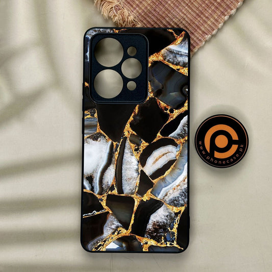 Realme 15 - Black Marble Design 5 - Premium Metal Printed Soft Bumper Shock Proof Case