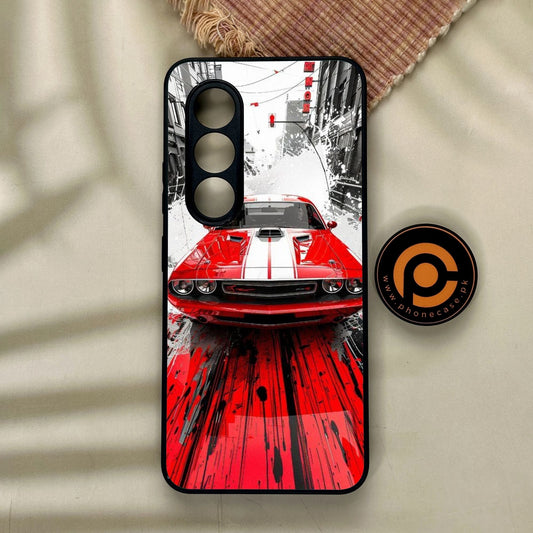 Itel S25 - Red Muscle Car Thrill - Premium Metal Printed Soft Bumper Shock Proof Case
