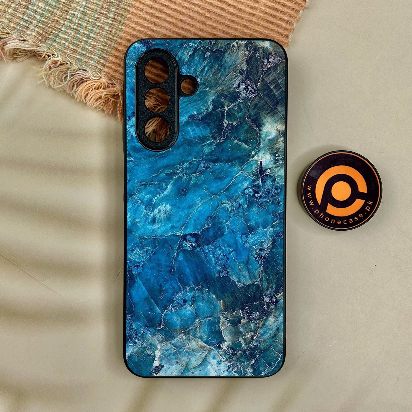 Samsung Galaxy A17 - Blue Marble Design 10 - Premium Metal Printed Soft Bumper Shock Proof Case