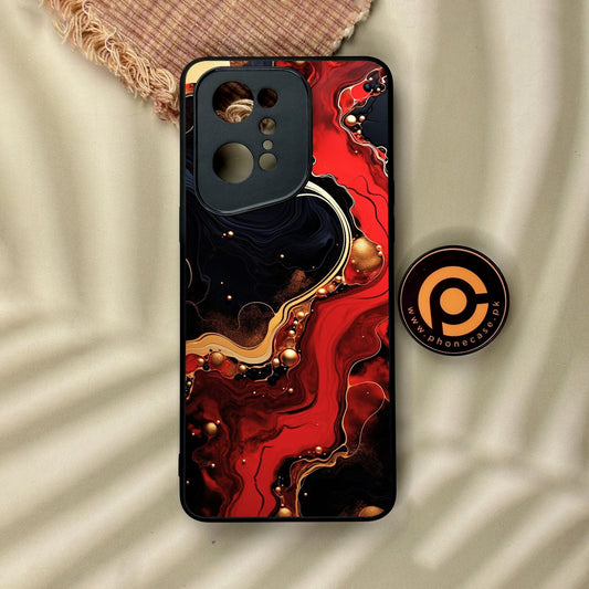 Oppo Find X5 Pro - Red Gold Marble - Premium Metal Printed Soft Bumper Shock Proof Case