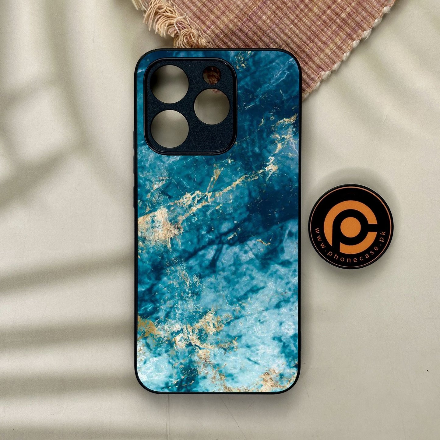 Realme 15T - Blue Marble Design 4 - Premium Metal Printed Soft Bumper Shock Proof Case