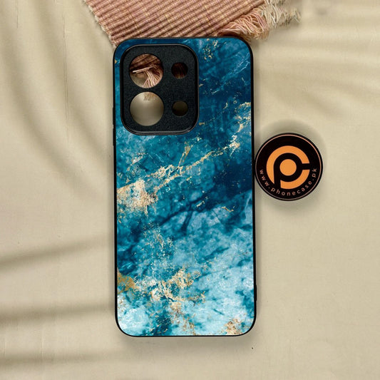 Xiaomi Redmi 15C - Blue Marble Design 4 - Premium Metal Printed Soft Bumper Shock Proof Case