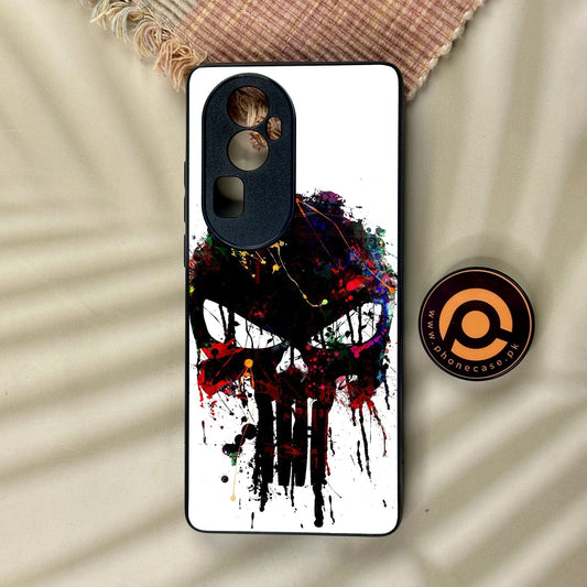 Oppo Reno 10 Pro Plus - Punisher Skull Design - Premium Metal Printed Soft Bumper Shock Proof Case