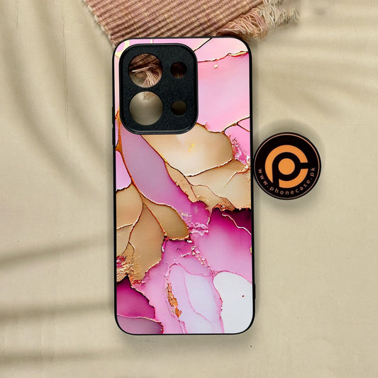 Xiaomi Redmi 15C - Pink Marble 2.0 Design 4 - Premium Metal Printed Soft Bumper Shock Proof Case