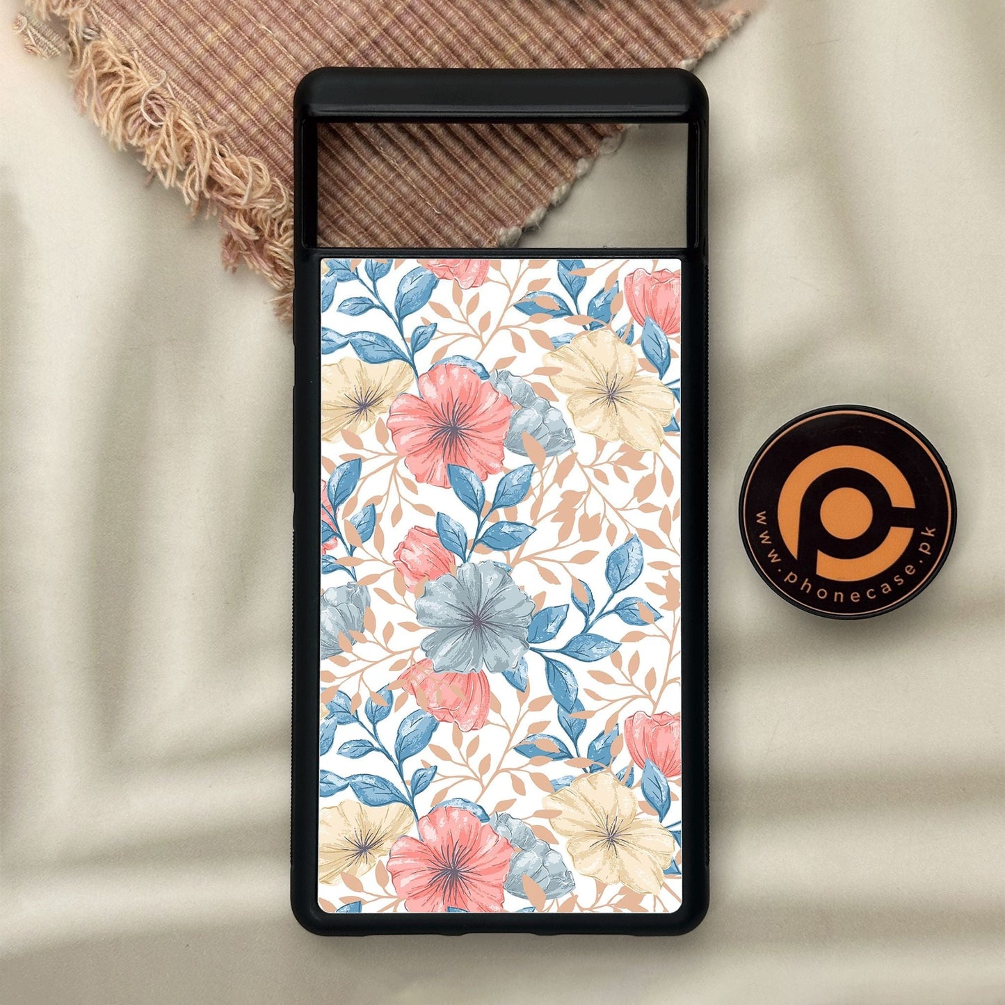 Google Pixel 6 - Seamless Flower - Premium Metal Printed Soft Bumper Shock Proof Case CS-38110
