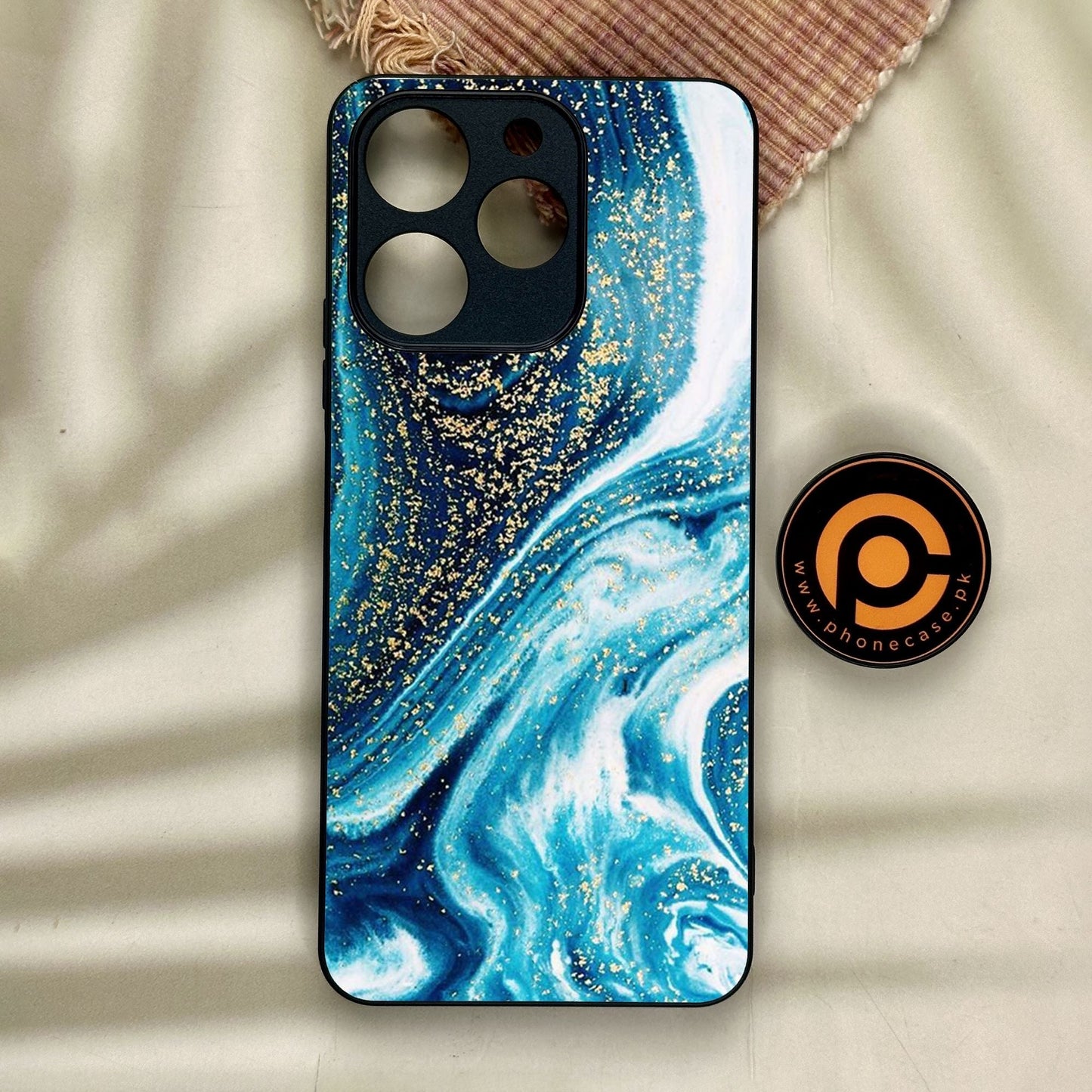 Realme Note 70 - Blue Marble Design 5 - Premium Metal Printed Soft Bumper Shock Proof Case
