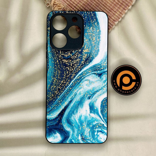 Realme Note 70 - Blue Marble Design 5 - Premium Metal Printed Soft Bumper Shock Proof Case