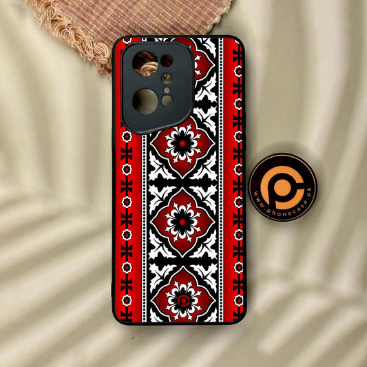 Oppo Find X5 Pro - Ajrak Design 1 - Premium Metal Printed Soft Bumper Shock Proof Case