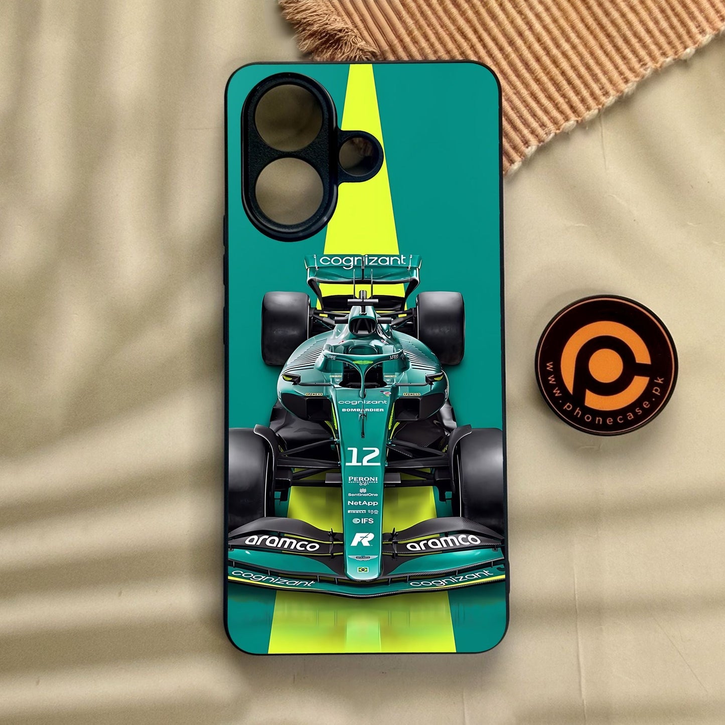Vivo V60 Lite  - Formula 1 Design 6 - Premium Metal Printed Soft Bumper Shock Proof Case