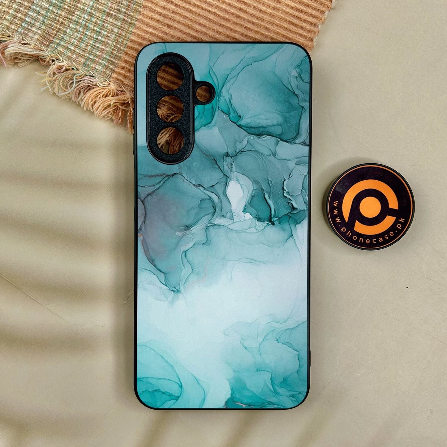 Samsung Galaxy A17 - Blue Marble Design 3 - Premium Metal Printed Soft Bumper Shock Proof Case