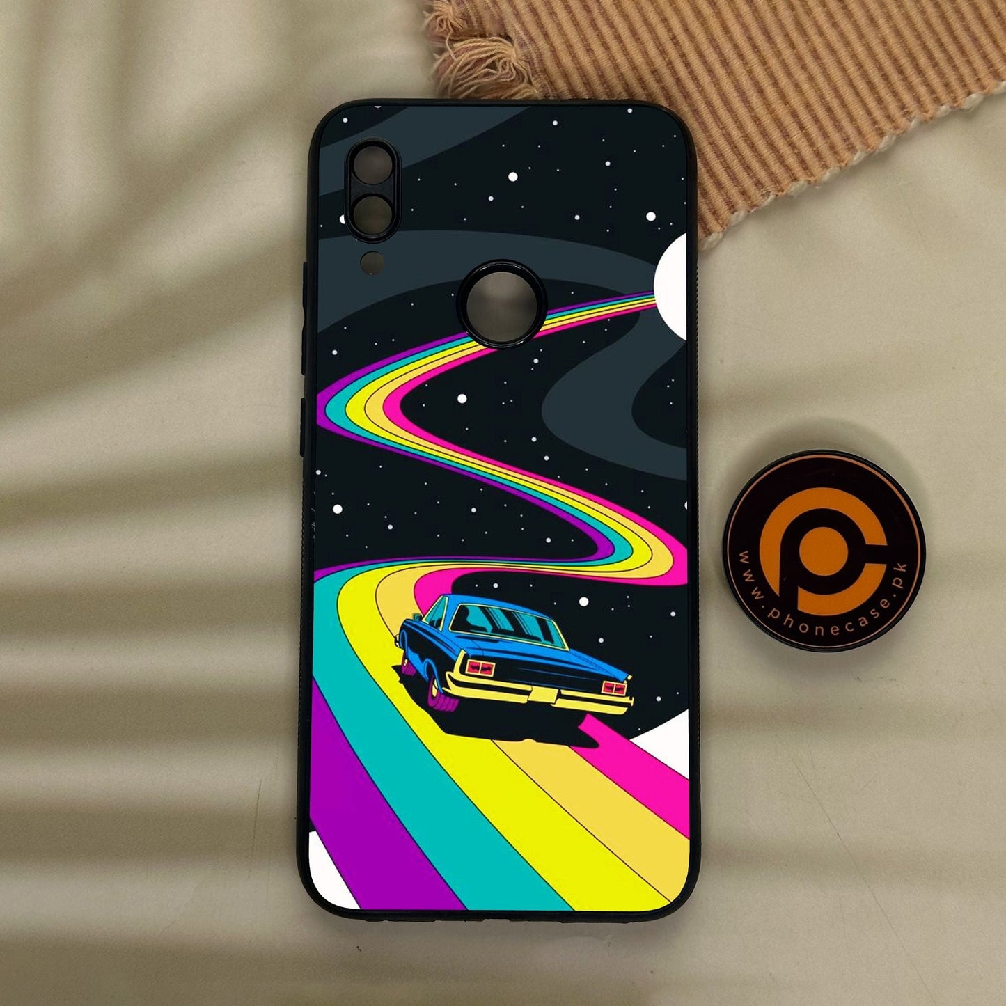 Redmi Note 7 - Drive To The Moon - Premium Metal Printed Soft Bumper Shock Proof Case