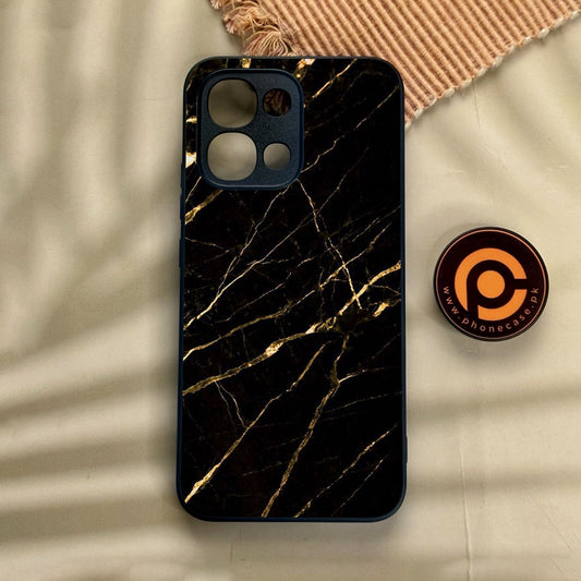 Oppo A6 Pro - Black Marble Design 7 - Premium Metal Printed Soft Bumper Shock Proof Case