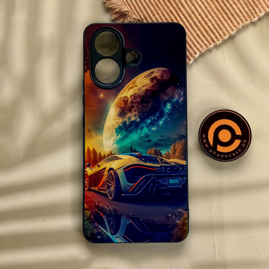 Vivo V60 Lite  - Racing Design 5 - Premium Metal Printed Soft Bumper Shock Proof Case