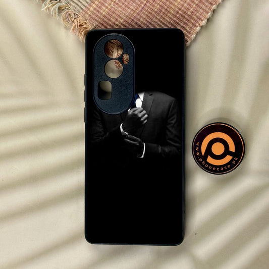 Oppo Reno 10 Pro Plus - Black Art Design 1 - Premium Metal Printed Soft Bumper Shock Proof Case