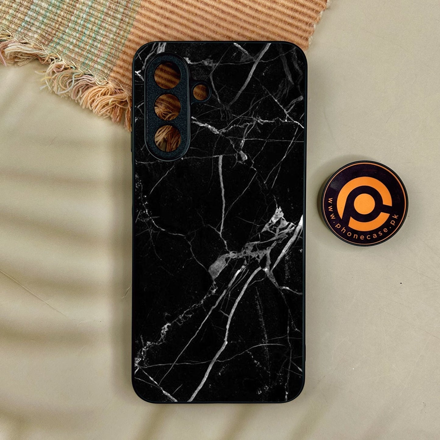 Samsung Galaxy A17 - Black Marble Design 2 - Premium Metal Printed Soft Bumper Shock Proof Case