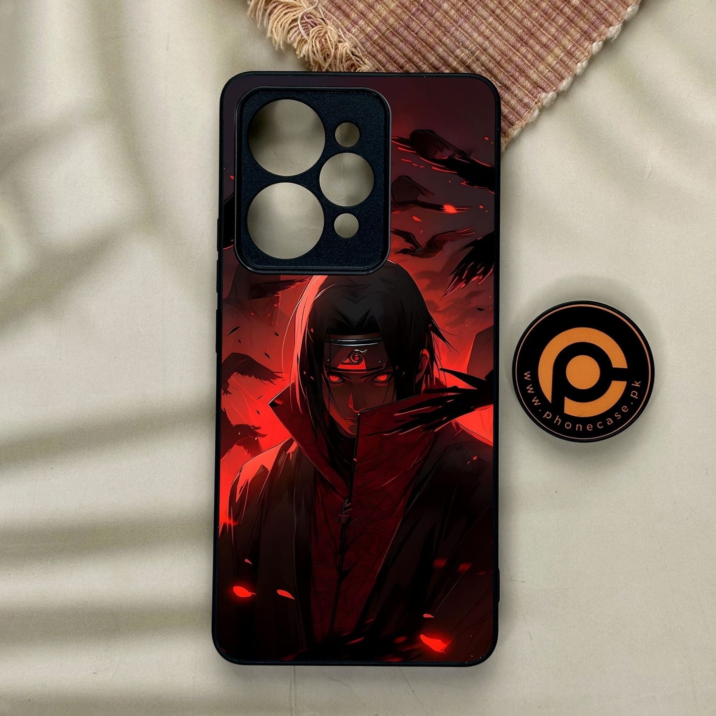 Realme 15 - Red Rings Itachi - Premium Metal Printed Soft Bumper Shock Proof Case