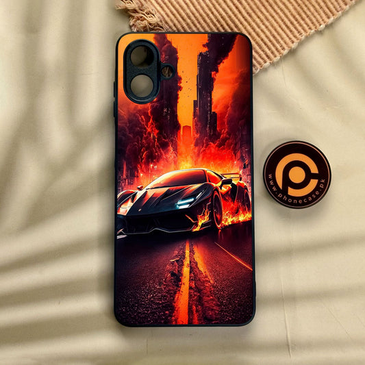 Samsung Galaxy A07 - Racing Design 1 - Premium Metal Printed Soft Bumper Shock Proof Case