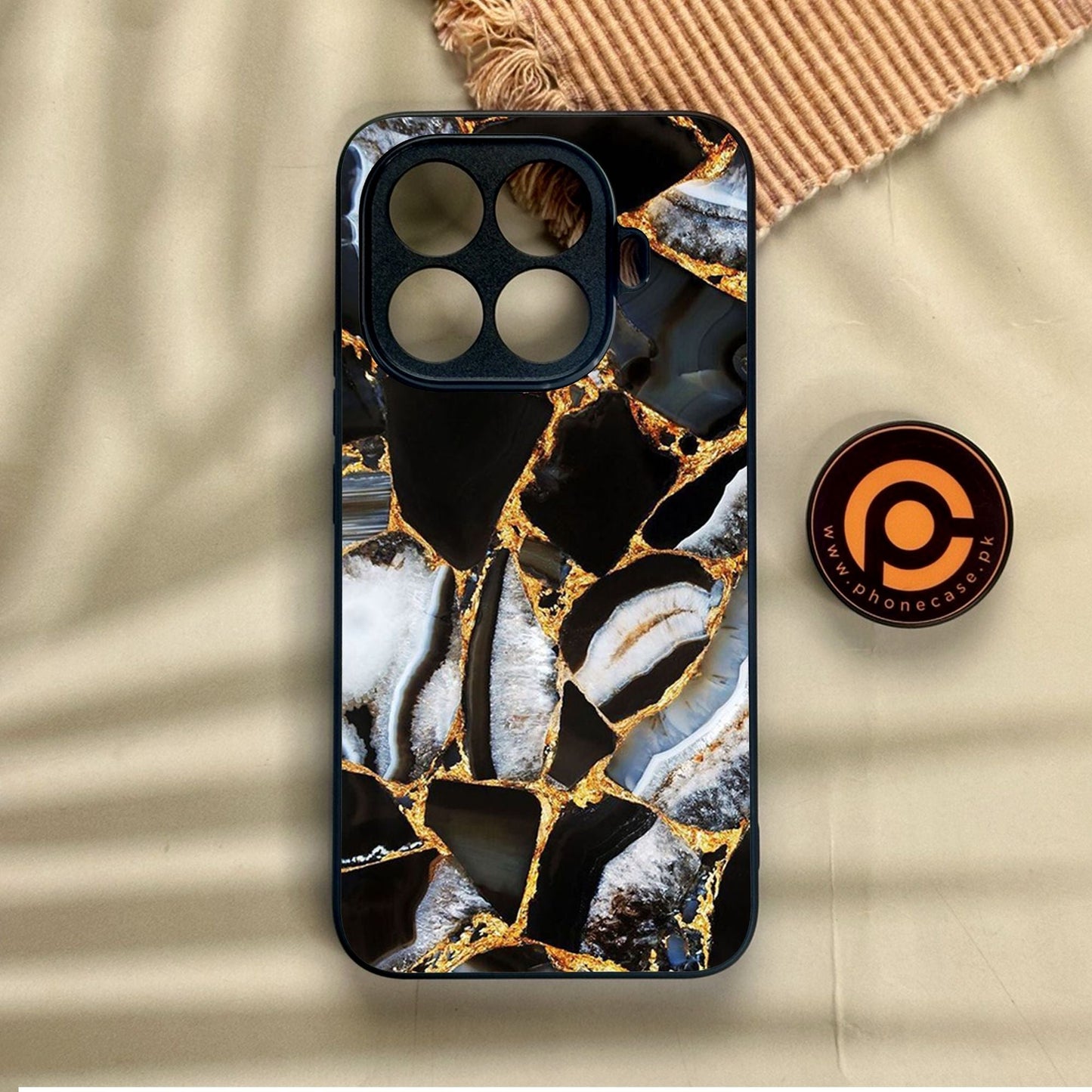 Xiaomi 15T Pro - Black Marble Design 5 - Premium Metal Printed Soft Bumper Shock Proof Case