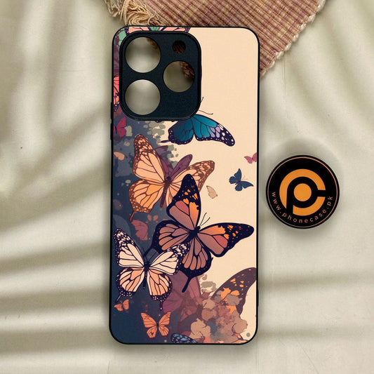 Realme Note 70 - Butterflies Design 6 - Premium Metal Printed Soft Bumper Shock Proof Case