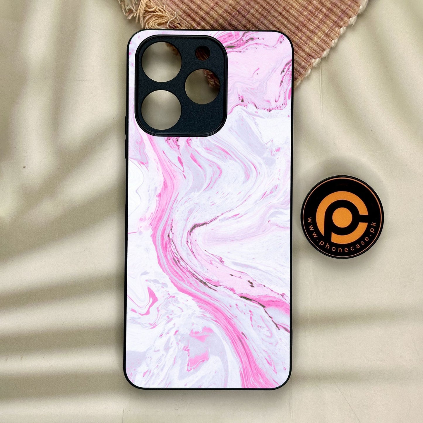 Realme Note 70 - Pink Design 1 - Premium Metal Printed Soft Bumper Shock Proof Case