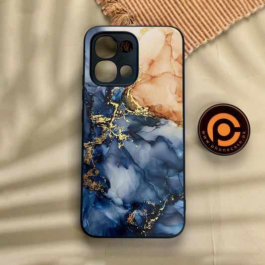 Oppo A6 Pro - Blue Marble Design 9 - Premium Metal Printed Soft Bumper Shock Proof Case