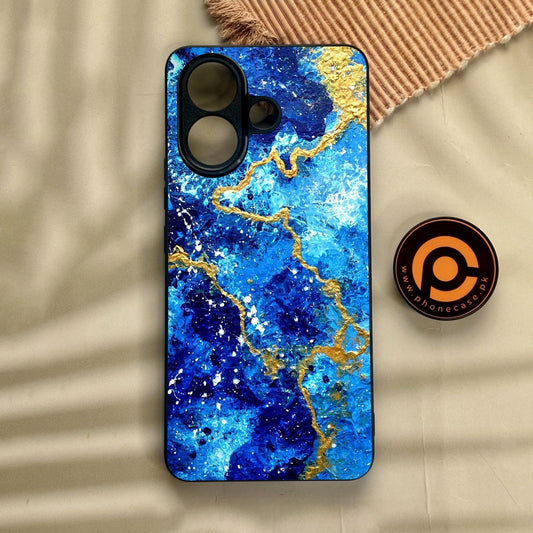 Vivo V60 Lite  - Blue 2.0 Design 4 - Premium Metal Printed Soft Bumper Shock Proof Case