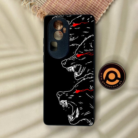 Oppo Reno 10 Pro Plus - Black Art Design 7 - Premium Metal Printed Soft Bumper Shock Proof Case