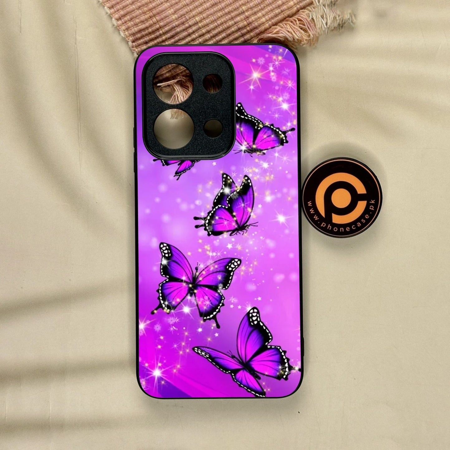 Xiaomi Redmi 15C - Butterflies Design 8 - Premium Metal Printed Soft Bumper Shock Proof Case
