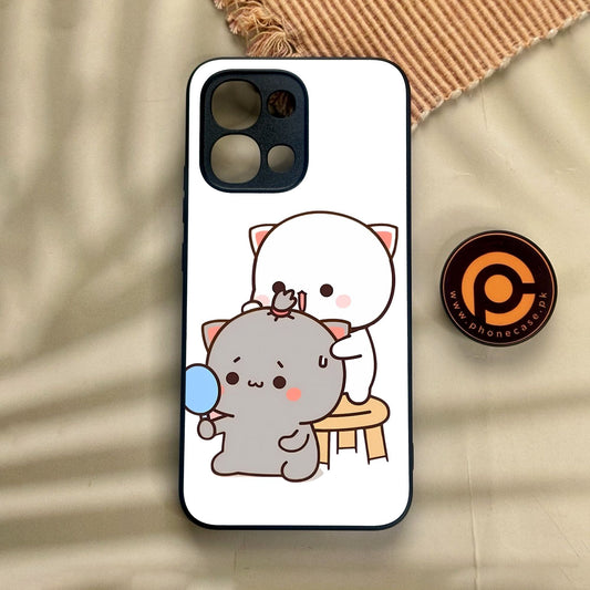 Oppo A6 Pro - Cute Bubu Dudu Design 7 - Premium Metal Printed Soft Bumper Shock Proof Case