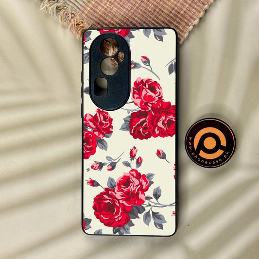 Oppo Reno 10 Pro Plus - Floral Series Design 8 - Premium Metal Printed Soft Bumper Shock Proof Case