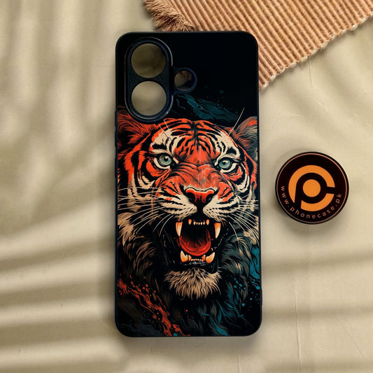 Vivo V60 Lite  - Tiger 2.0 Design 3 - Premium Metal Printed Soft Bumper Shock Proof Case