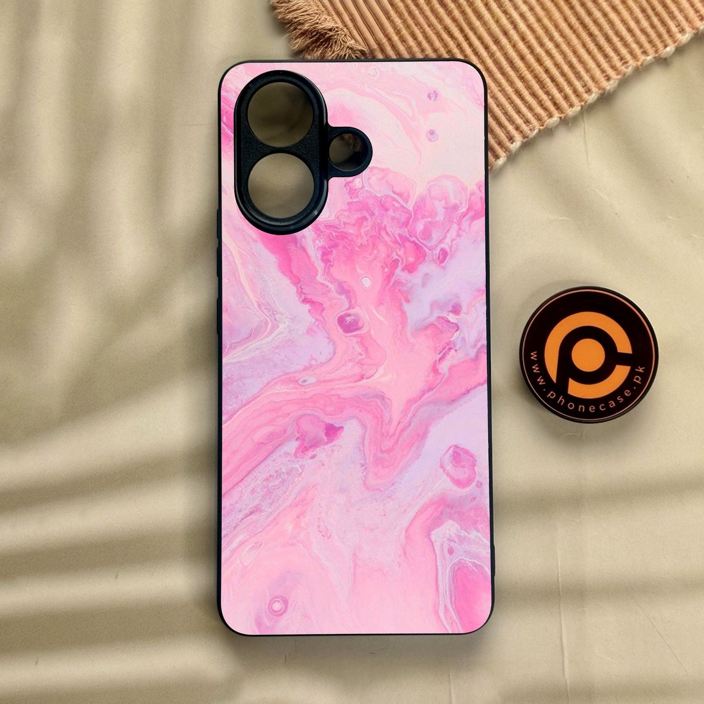 Vivo V60 Lite  - Pink Design 6 - Premium Metal Printed Soft Bumper Shock Proof Case