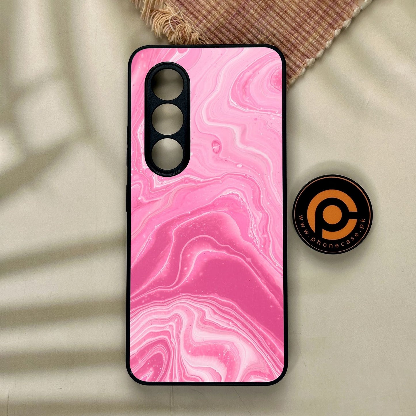 Itel S25 - Pink Design 3 - Premium Metal Printed Soft Bumper Shock Proof Case