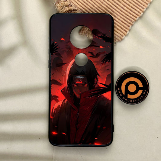 Motorola Moto G7 - Red Rings Itachi - Premium Metal Printed Soft Bumper Shock Proof Case